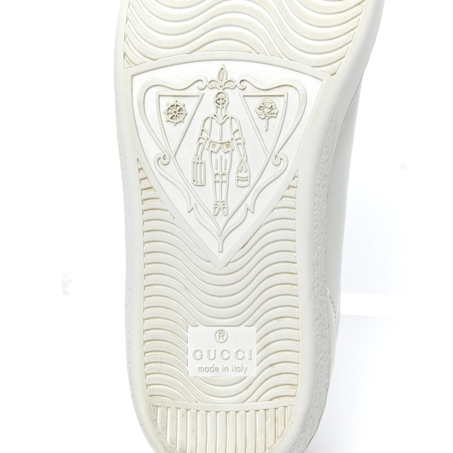 Gucci Calfskin Interlocking G Perforated Womens Ace Sneakers 35 White Wild Rose 7 of 14