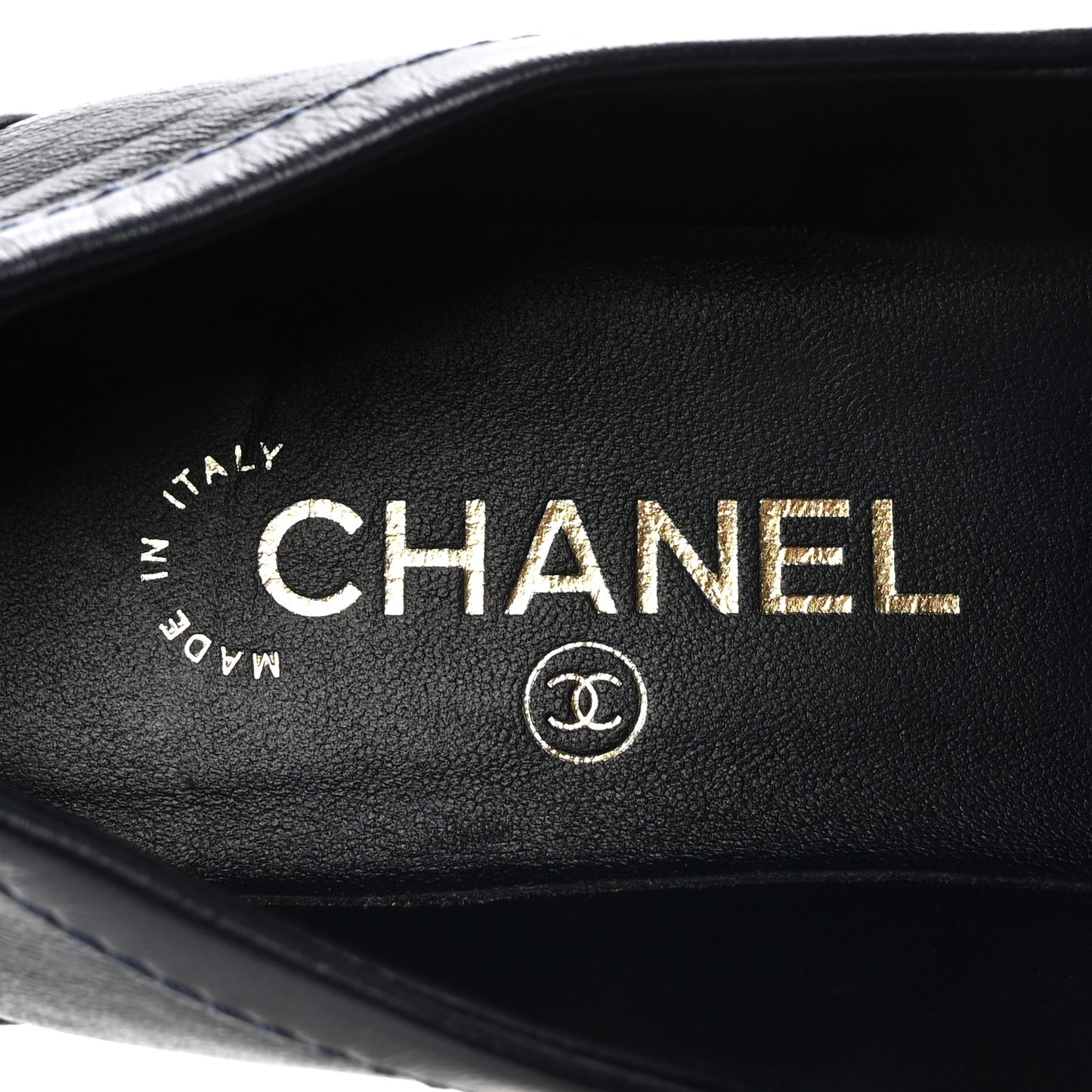 Lambskin Quilted CC Turnlock Loafers 38.5 Navy