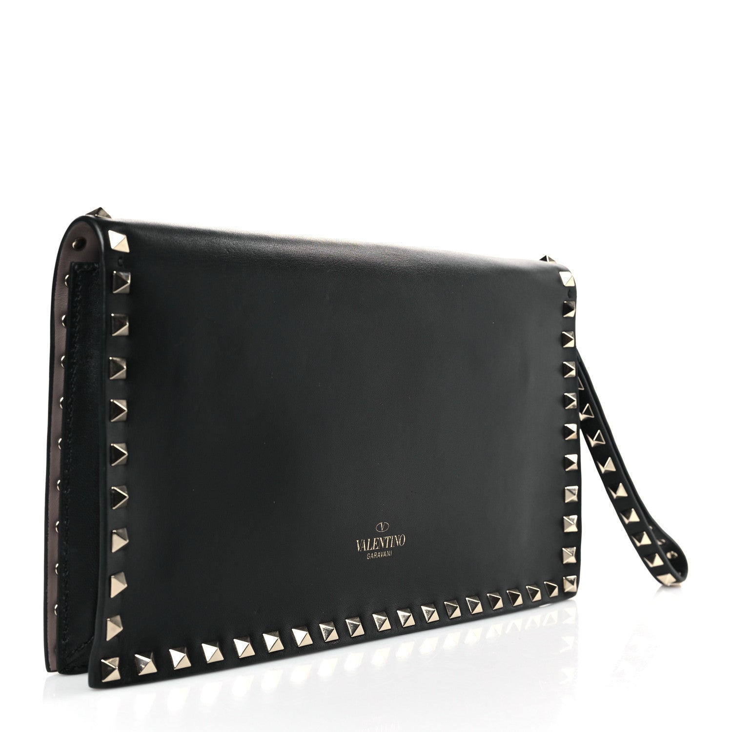 Valentino Garavani Nappa Small Rockstud Wristlet Clutch Black 3 of 8