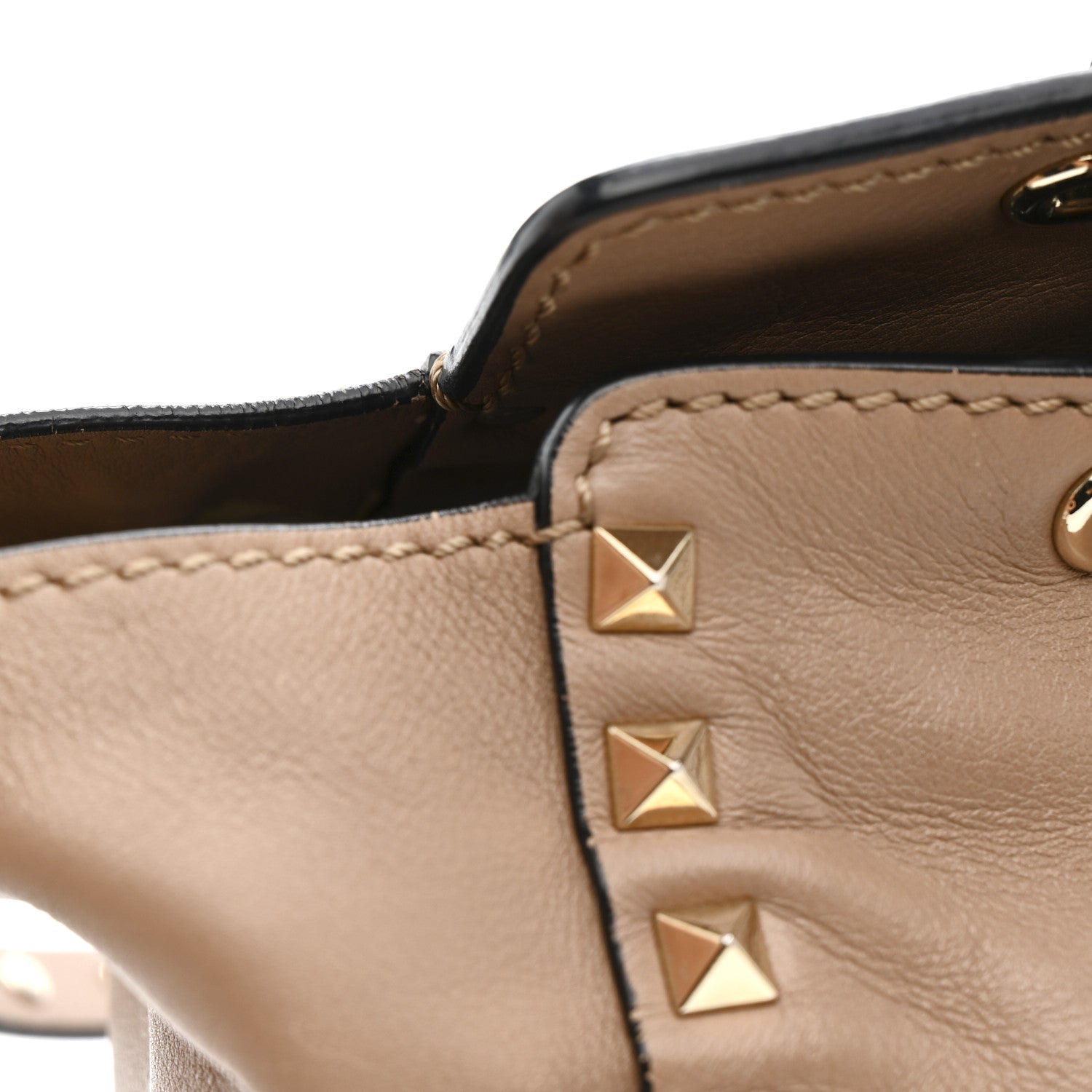Valentino Garavani Vitello Small Rockstud Tote Beige 12 of 12