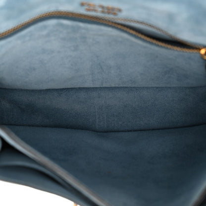 Prada Glace Calf Medium Soft Cahier Bag Marine Astrale 5 of 10