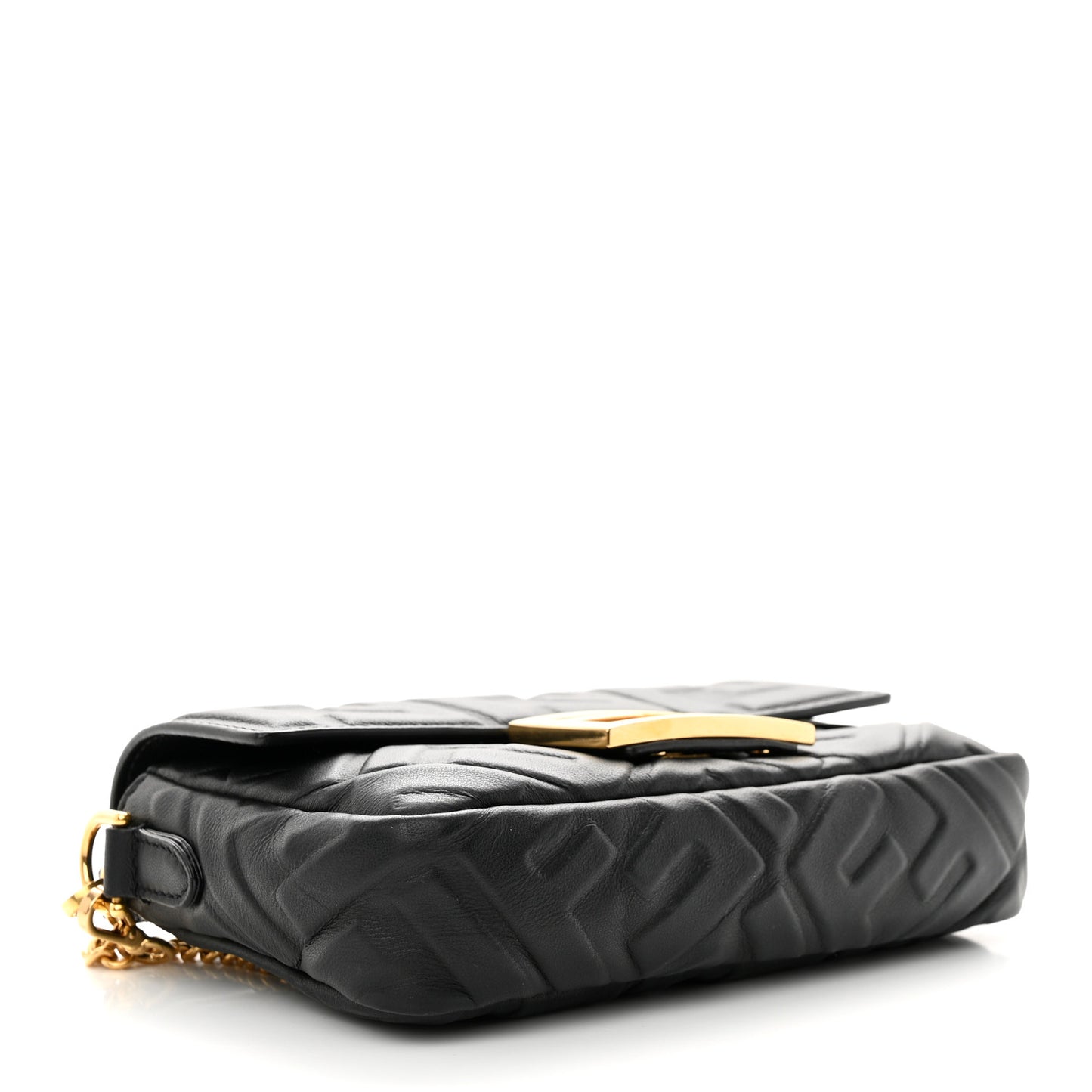Nappa FF 1974 Embossed Mini Baguette Black