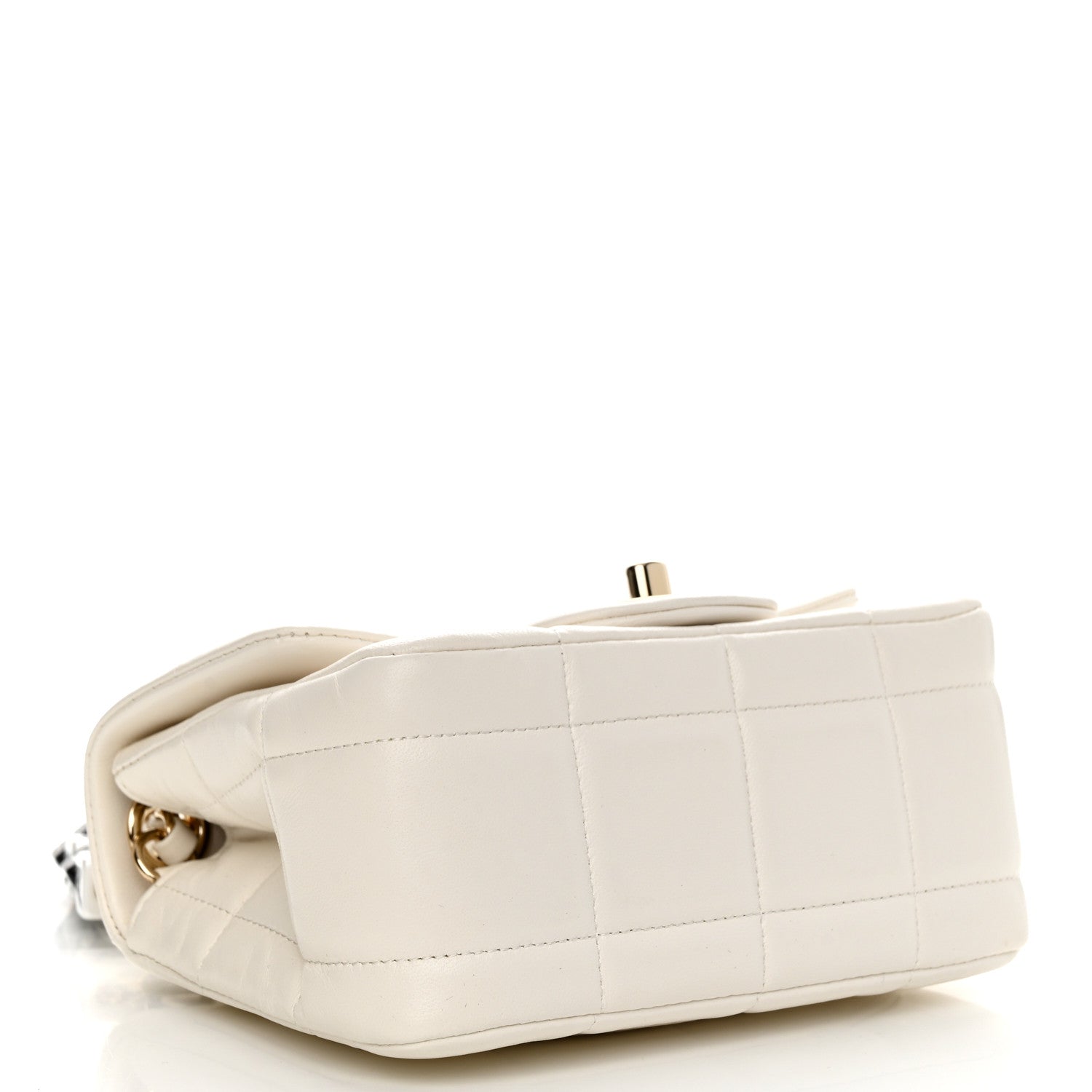 Chanel Lambskin Resin Crystal Square Quilted Monacoco Mini Square Flap White 4 of 12