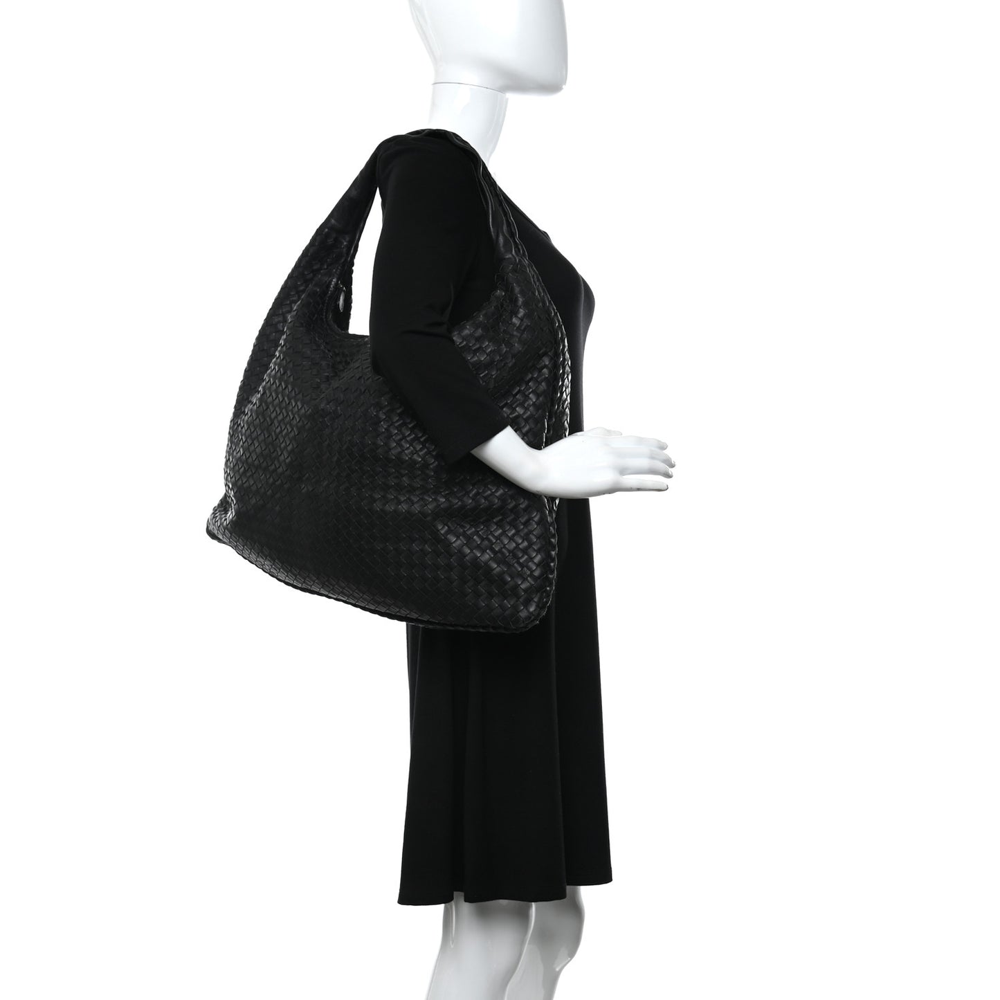 Nappa Intrecciato Maxi Veneta Hobo Black