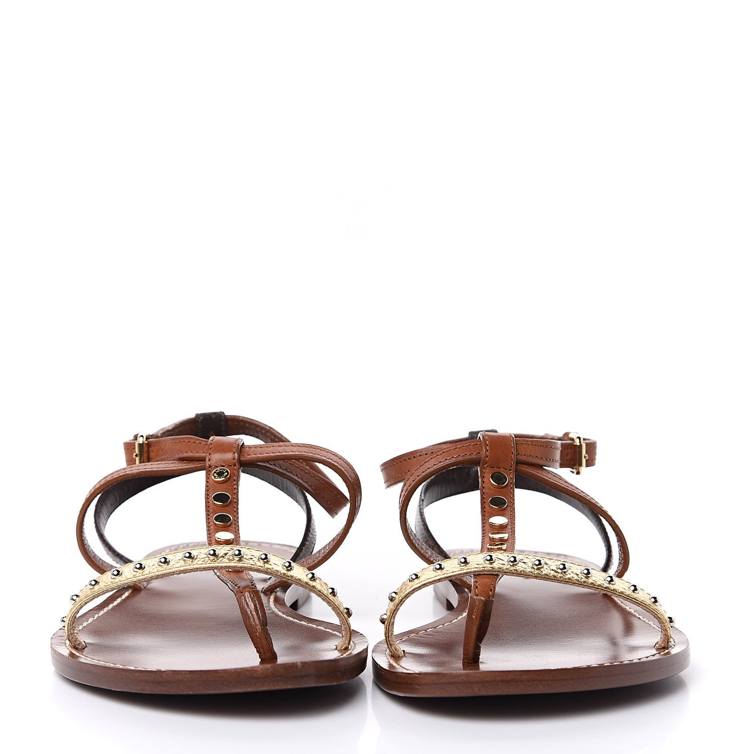 Louis Vuitton Monogram Wayside Flat Sandals 39 Gold 2 of 7