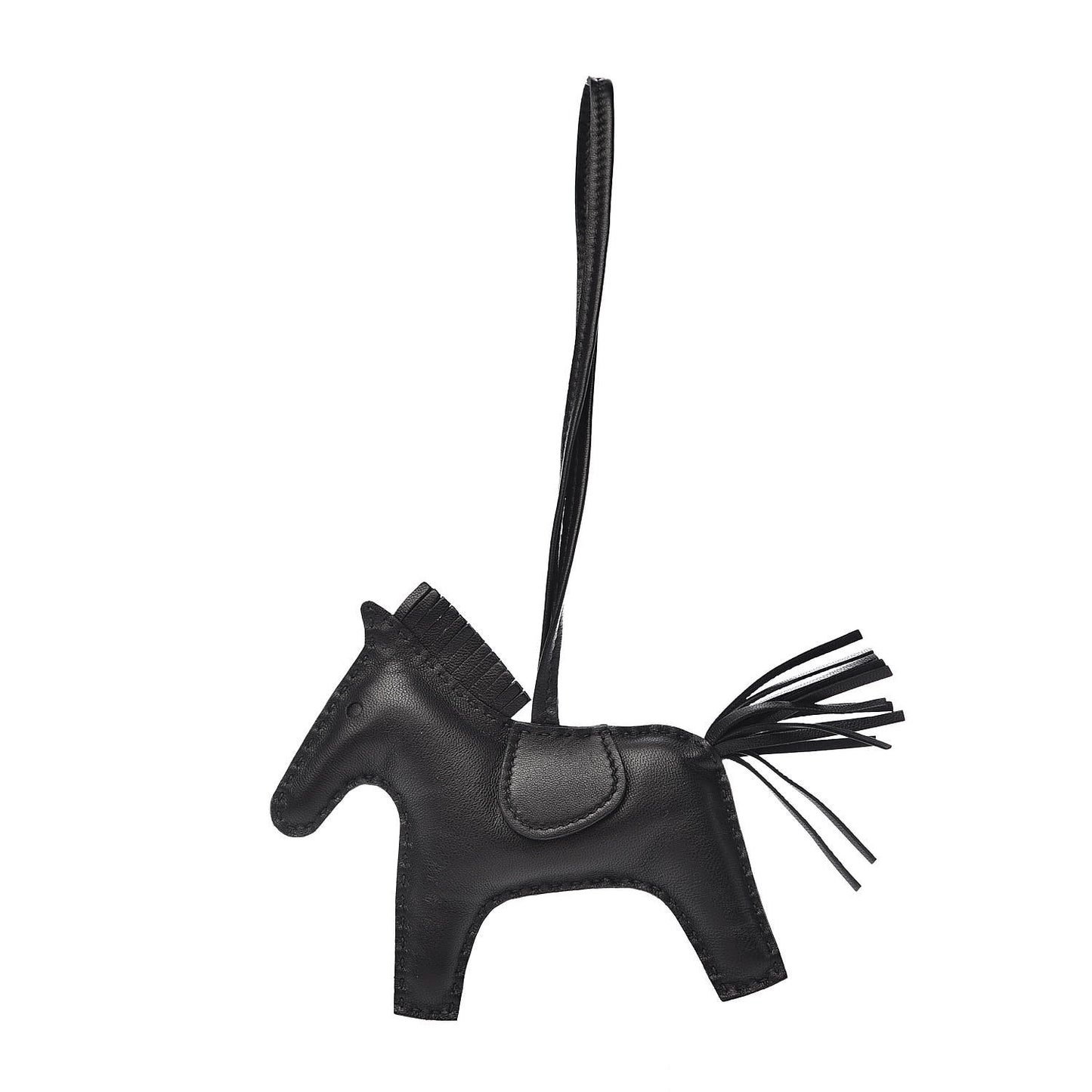 Milo Lambskin Grigri Rodeo Horse Bag Charm MM So Black