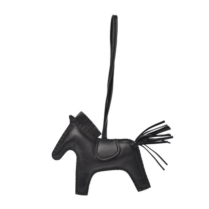 Hermes Milo Lambskin Grigri Rodeo Horse Bag Charm MM So Black 1 of 4