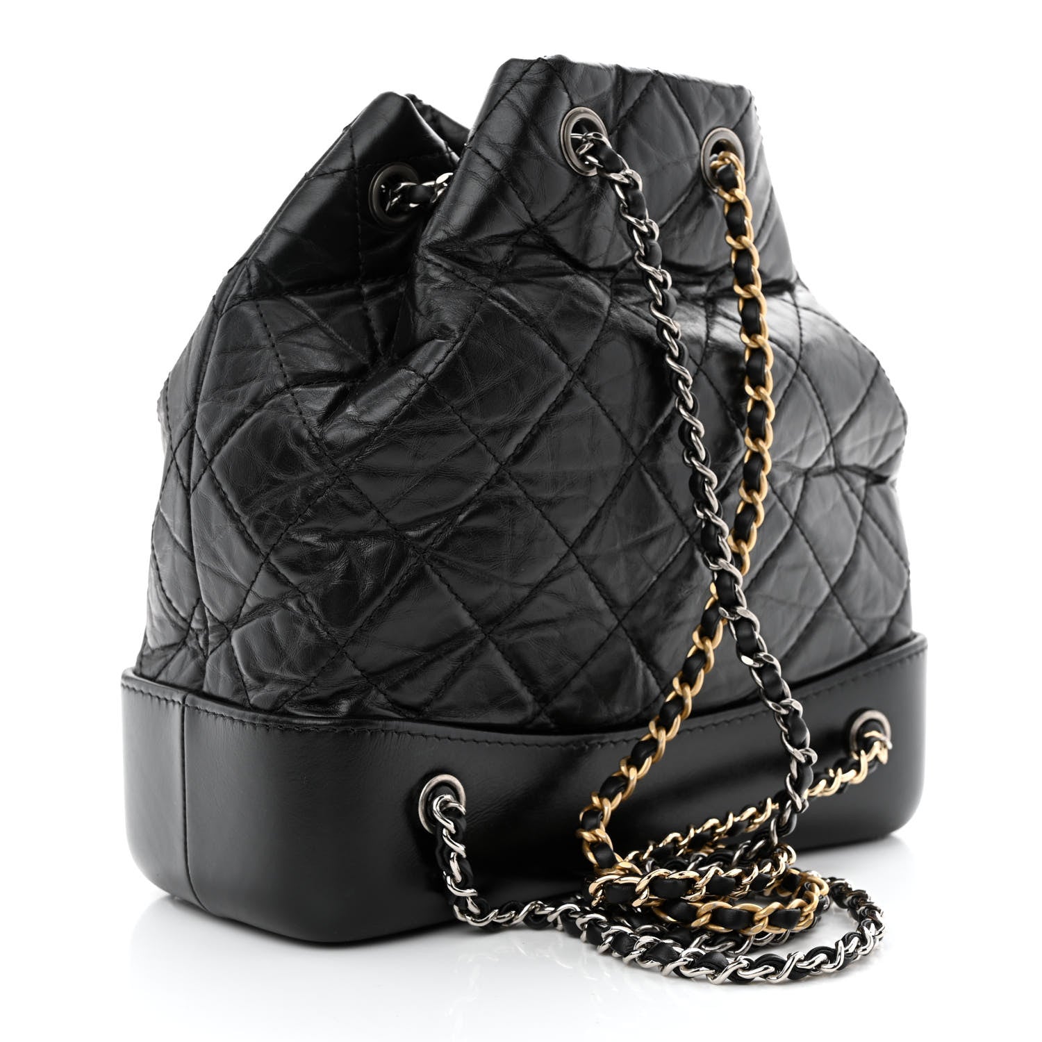 Chanel Aged Calfskin Quilted Small Gabrielle Backpack Black 3 of 11