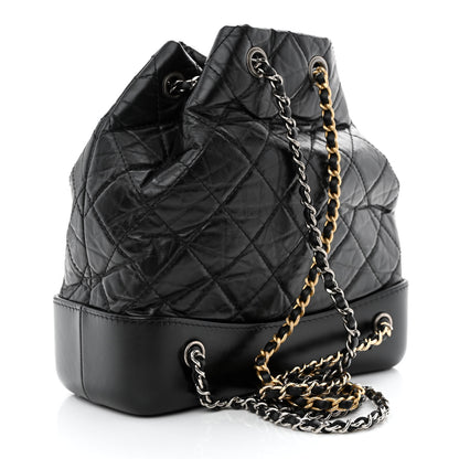 Chanel Aged Calfskin Quilted Small Gabrielle Backpack Black 3 of 11