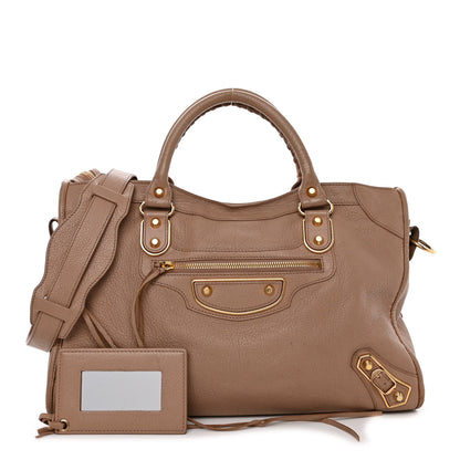 Balenciaga Chevre Gold Metallic Edge Hardware City Rose Des Sables 1 of 14