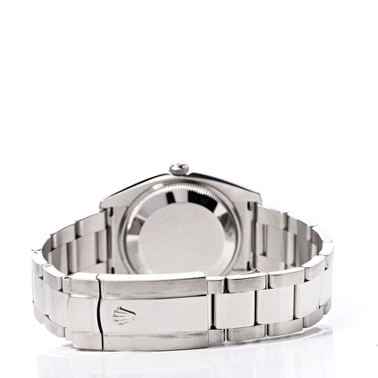 Rolex Stainless Steel 18K White Gold Diamond 34mm Oyster Perpetual Date Watch Black 115234 5 of 8