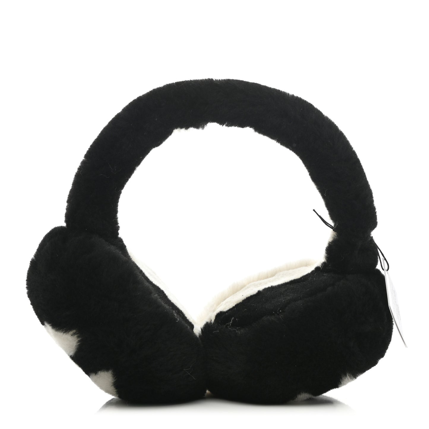 Shearling CC Ear Muffs Black White