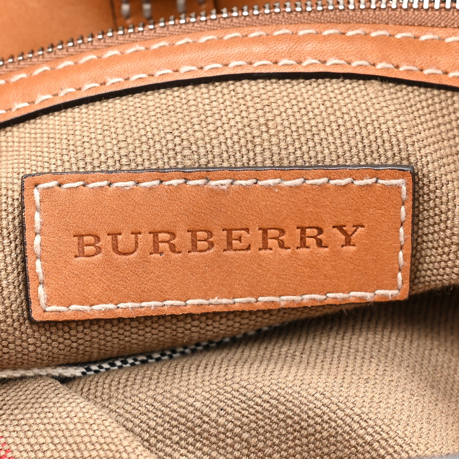 Burberry Canvas Mega Check Medium Ashby Hobo Saddle Brown 6 of 16