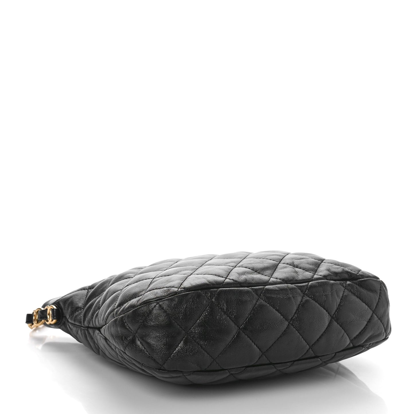 Lambskin Quilted Large CC Links Hobo Black