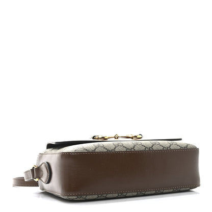 Gucci GG Supreme Monogram Small Horsebit 1955 Shoulder Bag Beige Brown Sugar 6 of 21