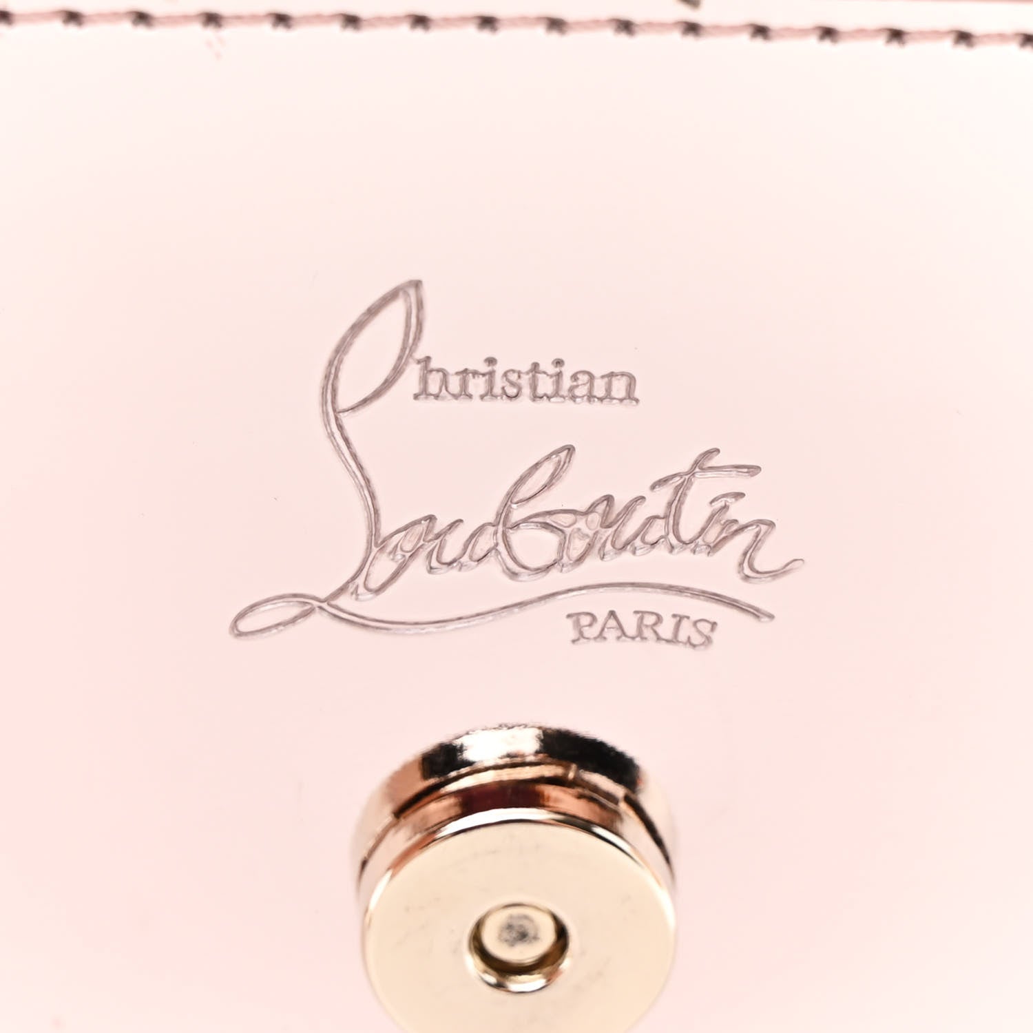 Christian Louboutin Metallic Patent Calfskin Spikes Loubinthesky Paloma Clutch Pink 7 of 11