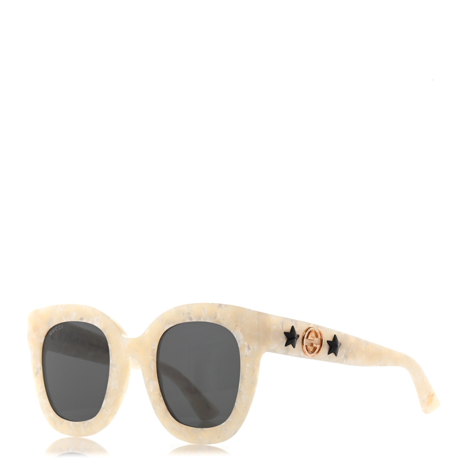 Gucci Round Frame Star Sunglasses GG0208S White 1 of 10