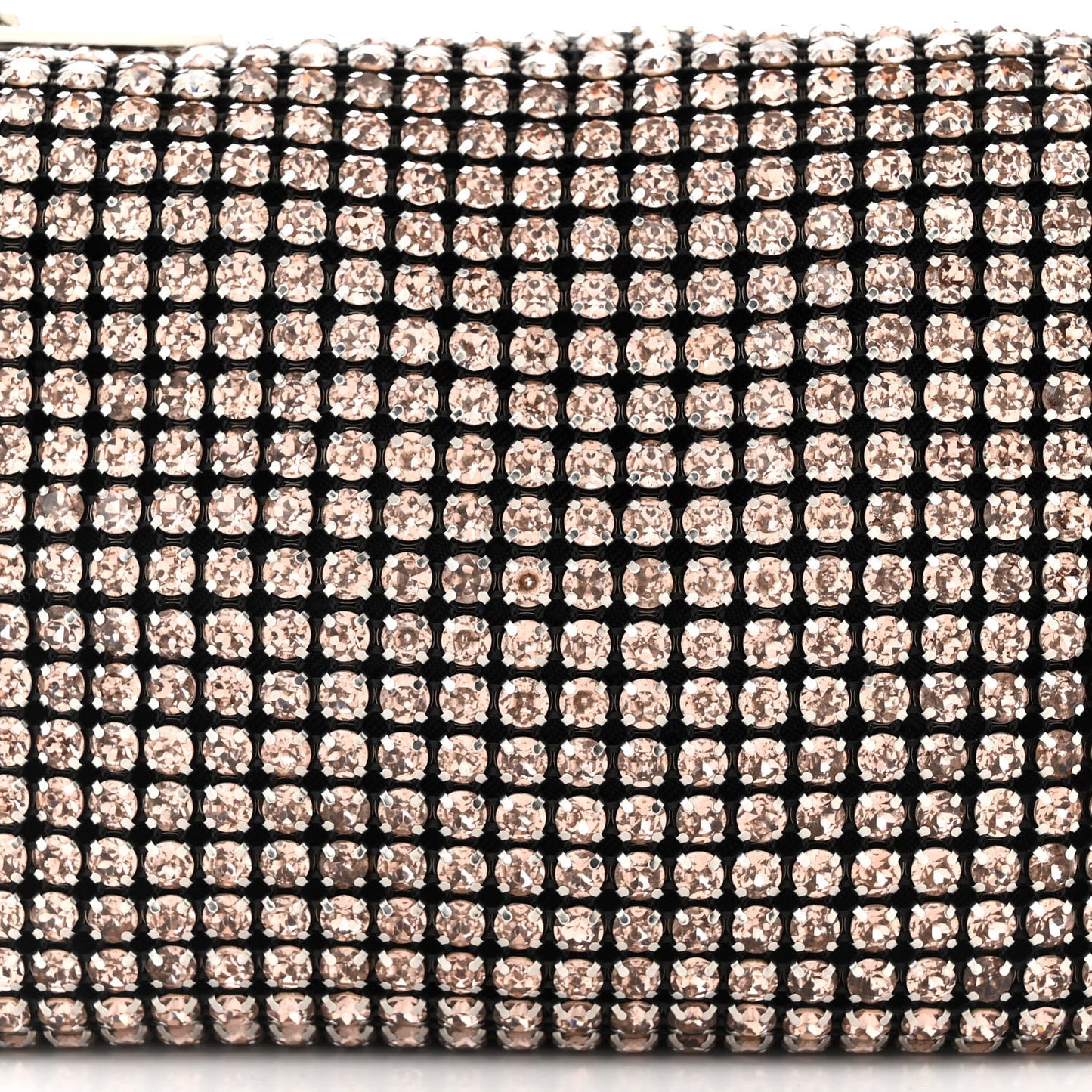 Mesh Crystal Rhinestone Mini Heiress Pouch Sandstone