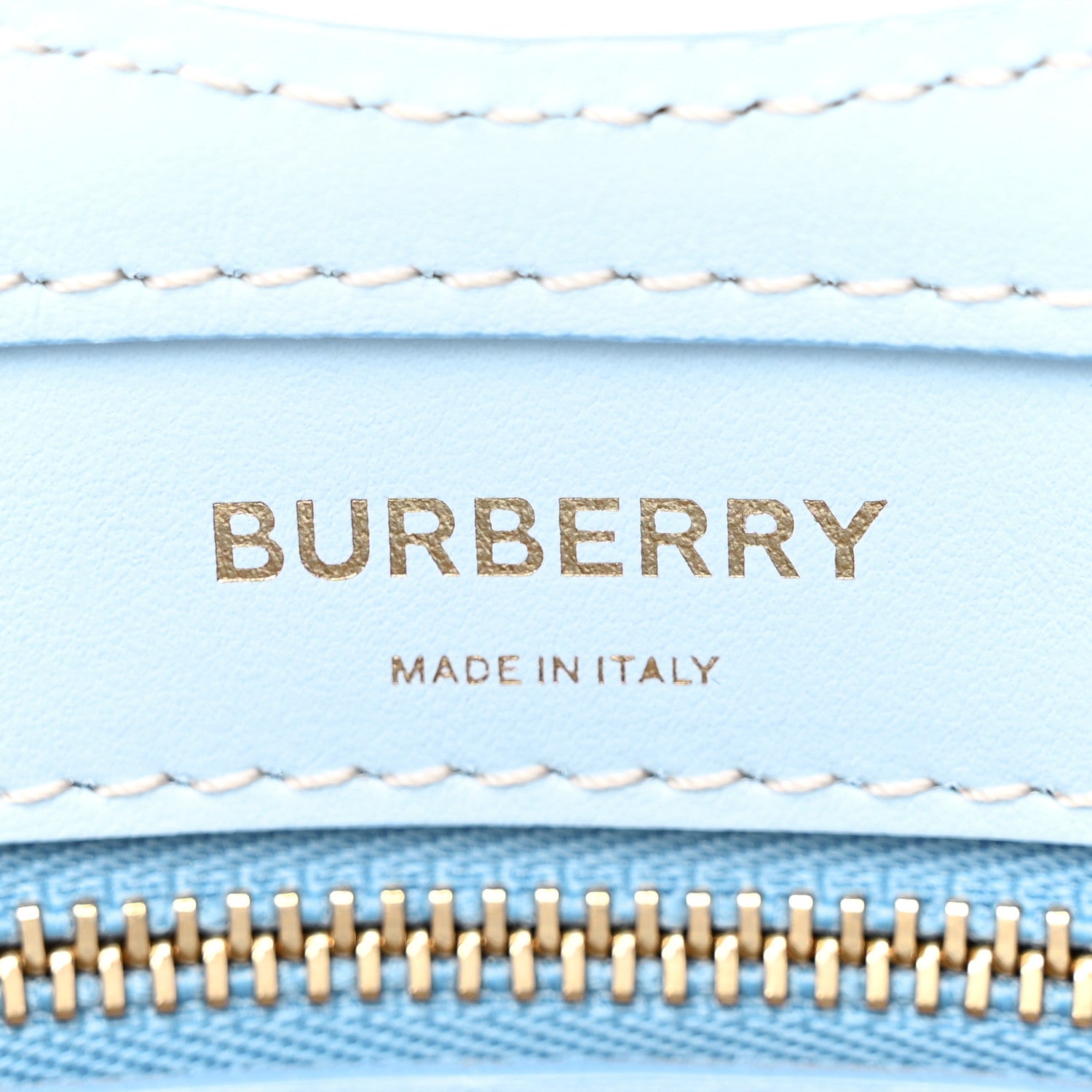 Burberry Canvas Smooth Calfskin Two Tone Mini Pocket Bag Natural Pale Blue 6 of 10