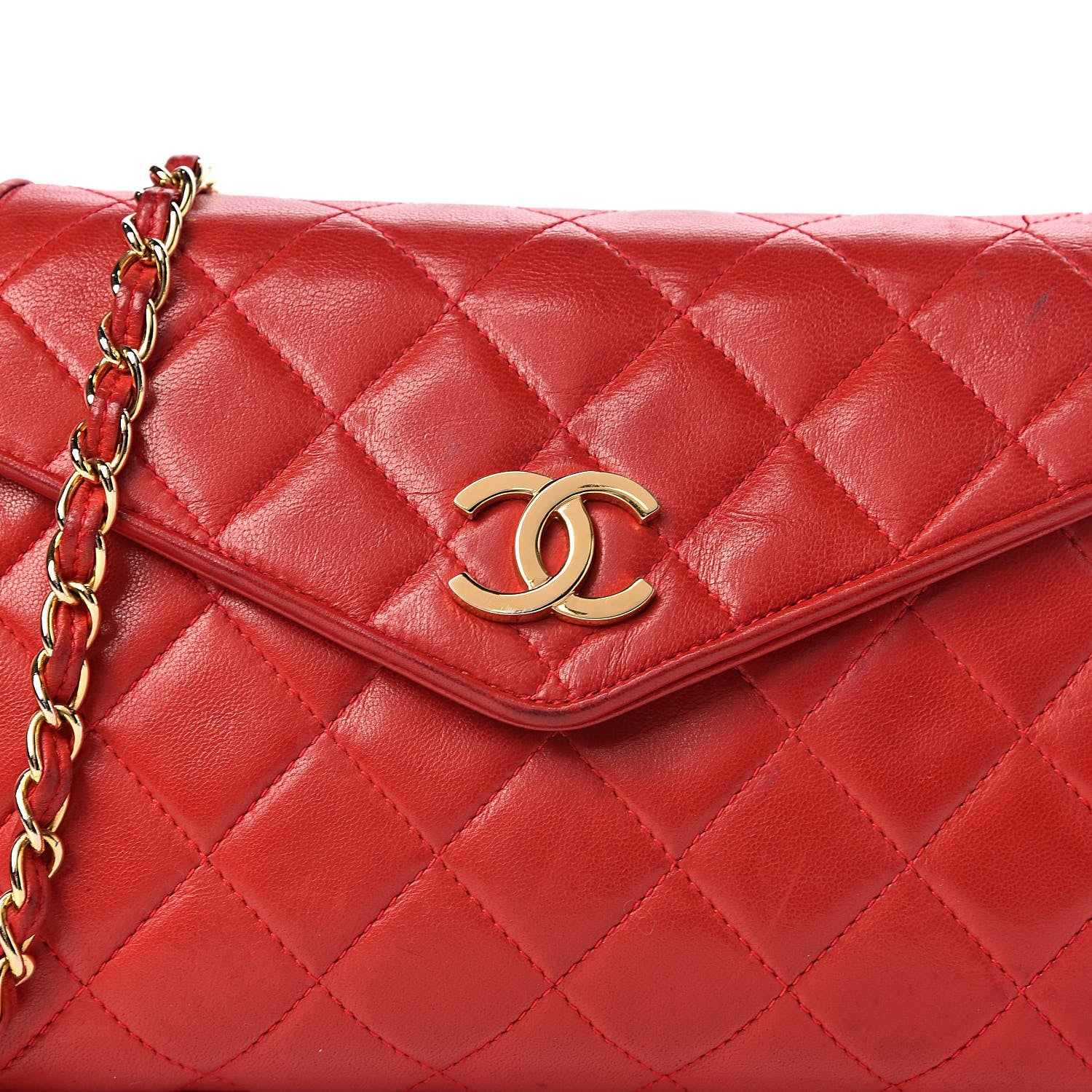 Chanel Lambskin Quilted CC Tassel Flap Red 25 of 26