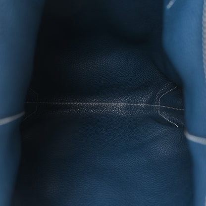 Hermes Taurillon Clemence Double Sens 36 Reversible Tote Iris Bleu De Malte 9 of 17