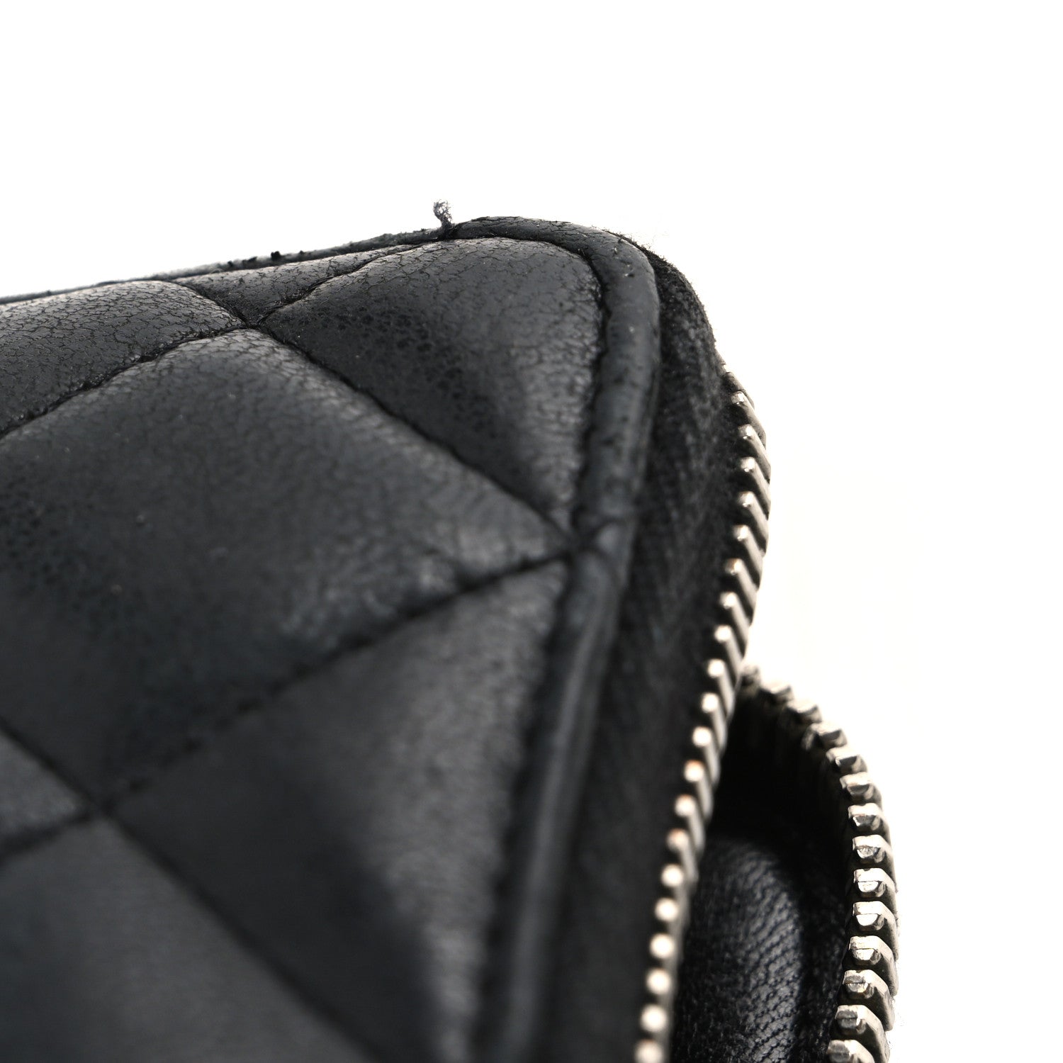 Chanel Lambskin Quilted Large Gusset Zip Around Wallet Black 9 of 10