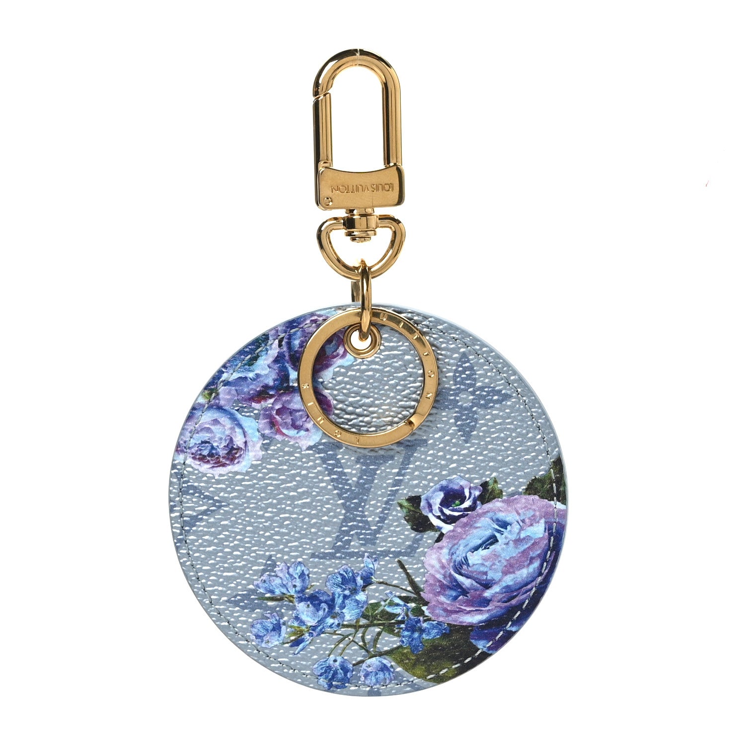 Louis Vuitton Metallic Monogram Illustre LV Garden Bag Charm Key Ring Blue 1 of 4