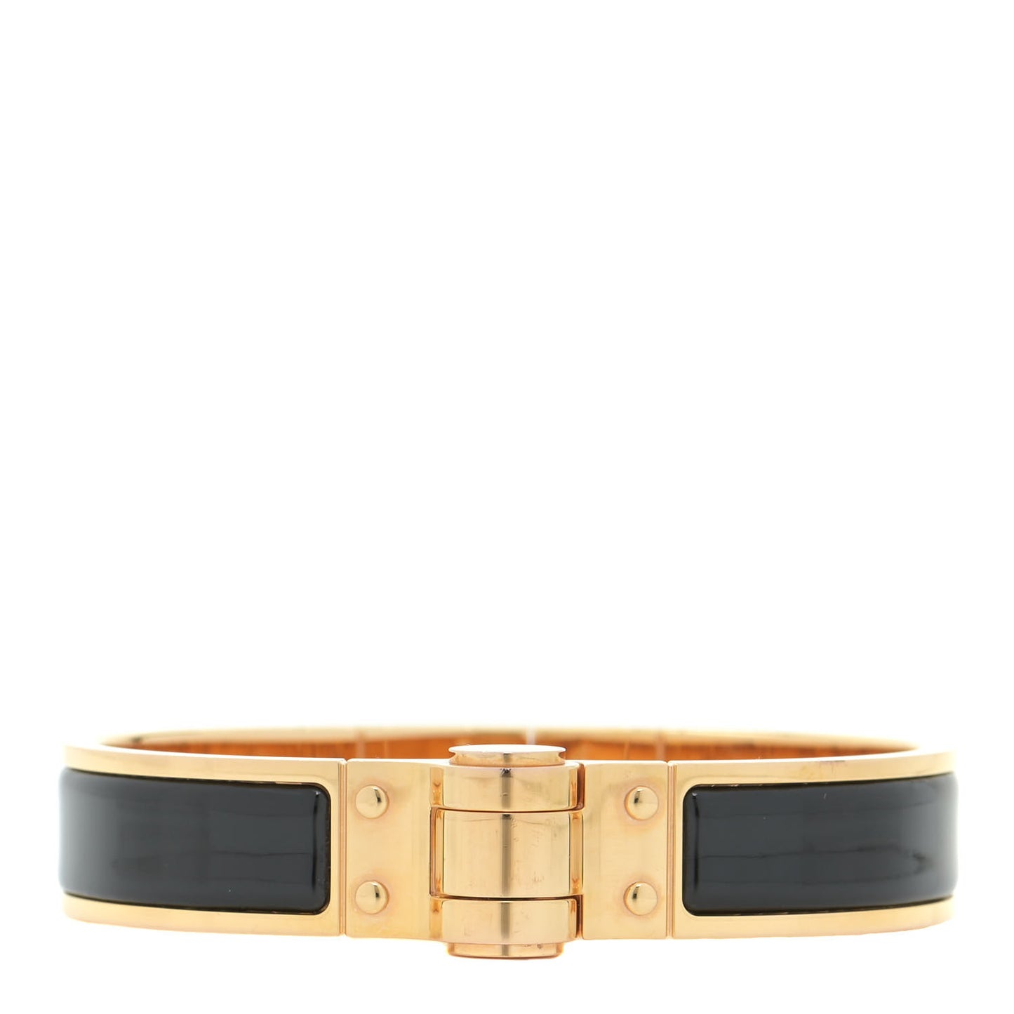 Enamel Charniere Uni Narrow Hinged Bracelet S Black