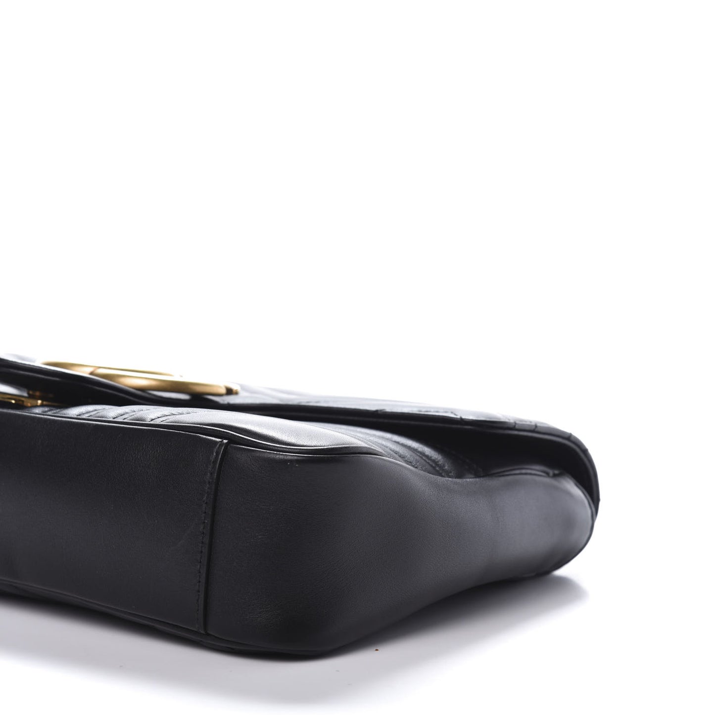 Calfskin Matelasse Medium GG Marmont Shoulder Bag Black