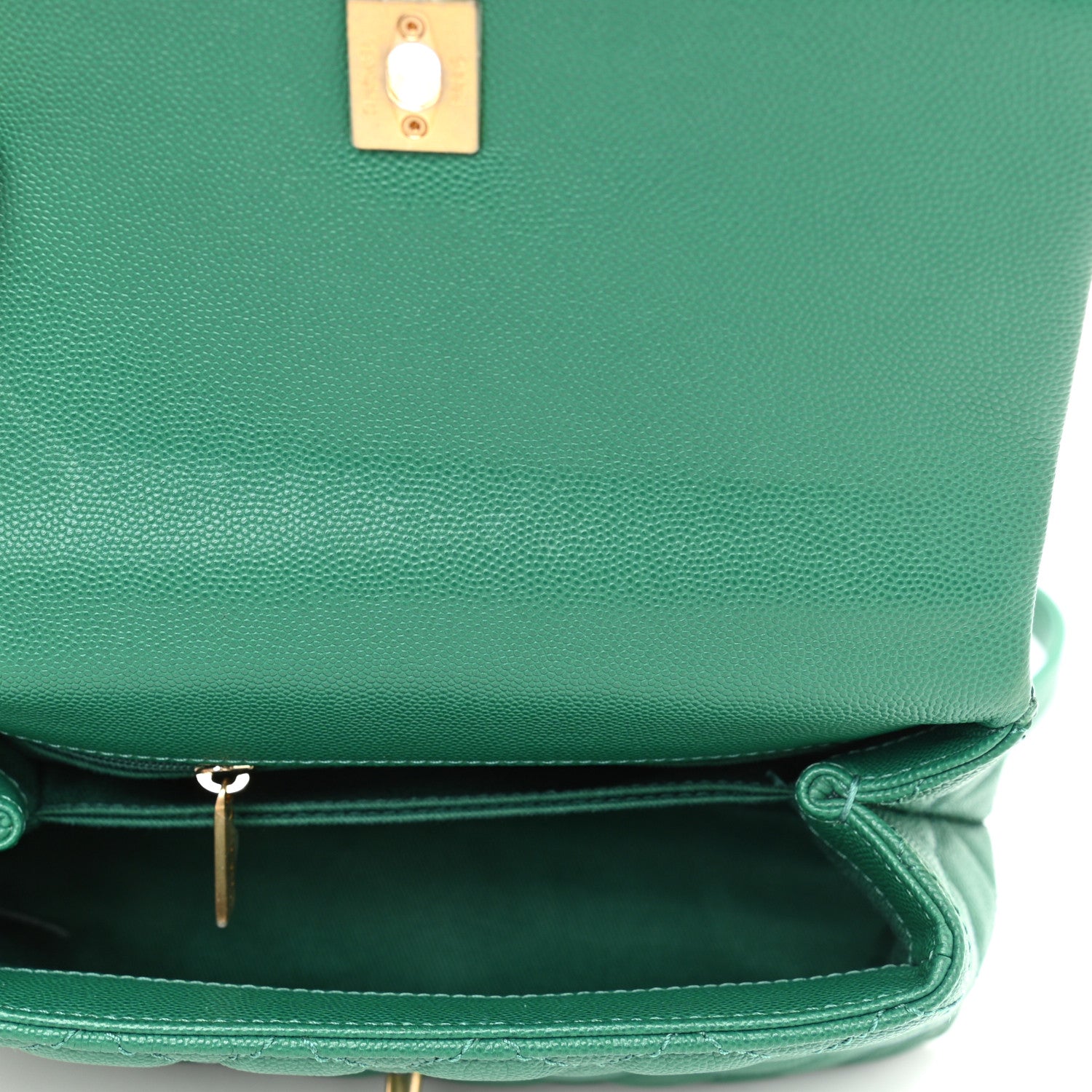 Chanel Caviar Quilted Mini Coco Handle Flap Green 5 of 10