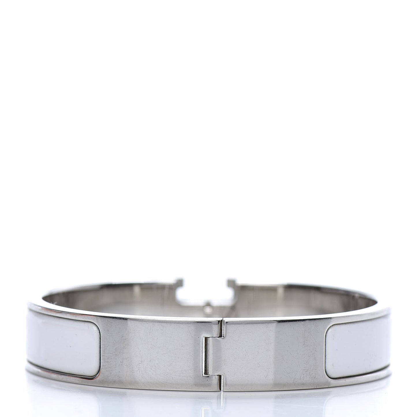Enamel Narrow Clic Clac H Bracelet PM White