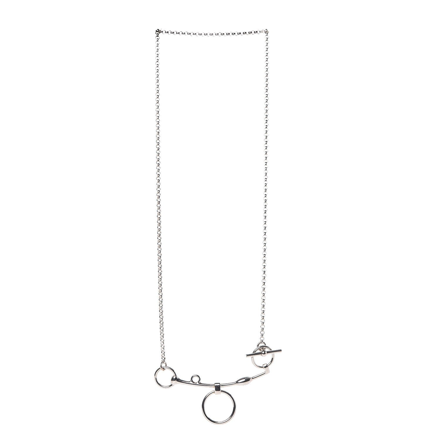 Hermes Sterling Silver Mors de Bride Long Necklace 3 of 9