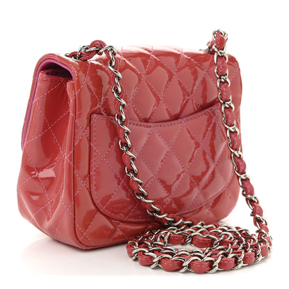 Chanel Patent Quilted Mini Square Flap Pink 3 of 10