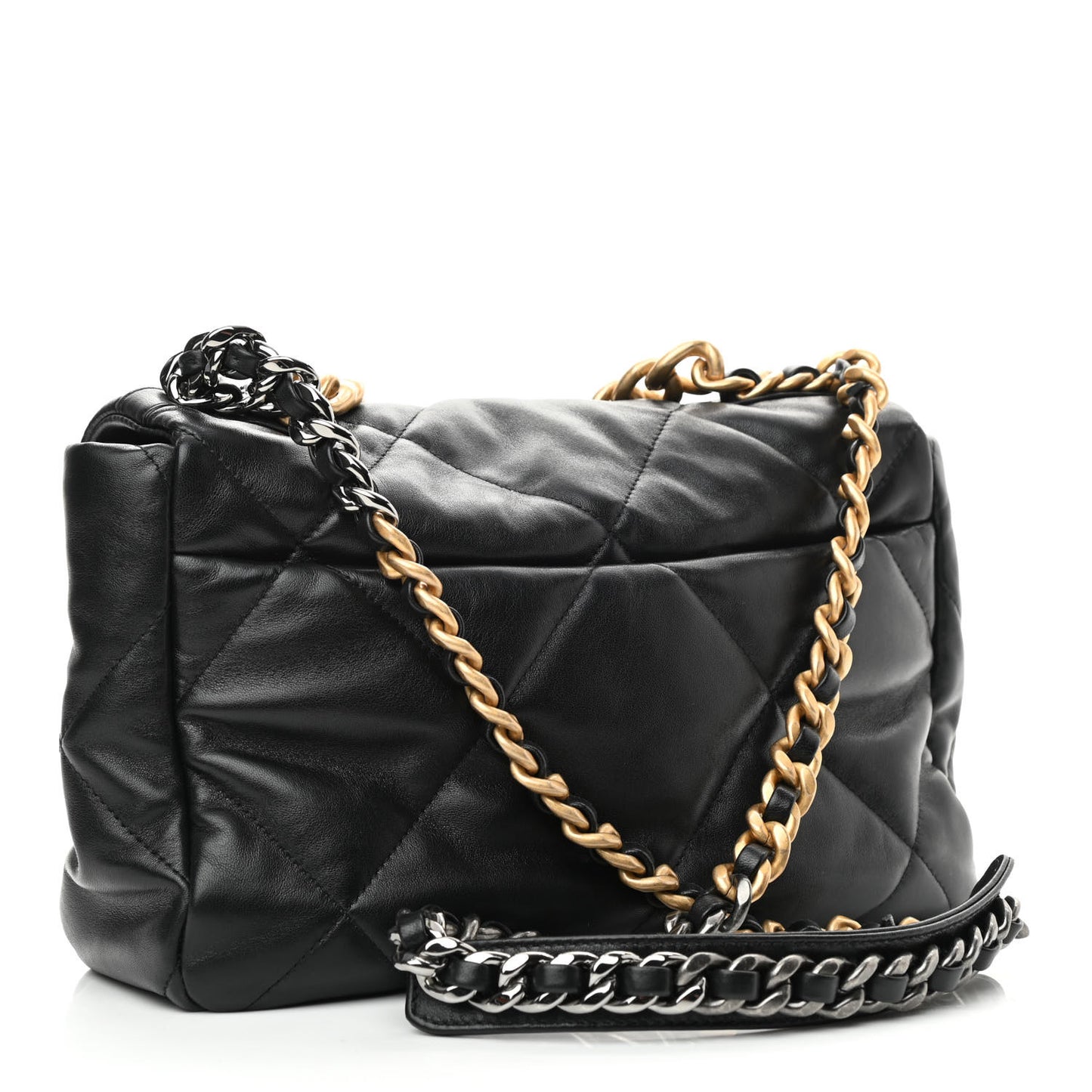 Lambskin Quilted Large Chanel 19 Flap Black