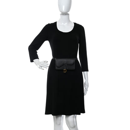 Christian Dior Grained Calfskin Saddle Belt Clutch Black 2 of 11