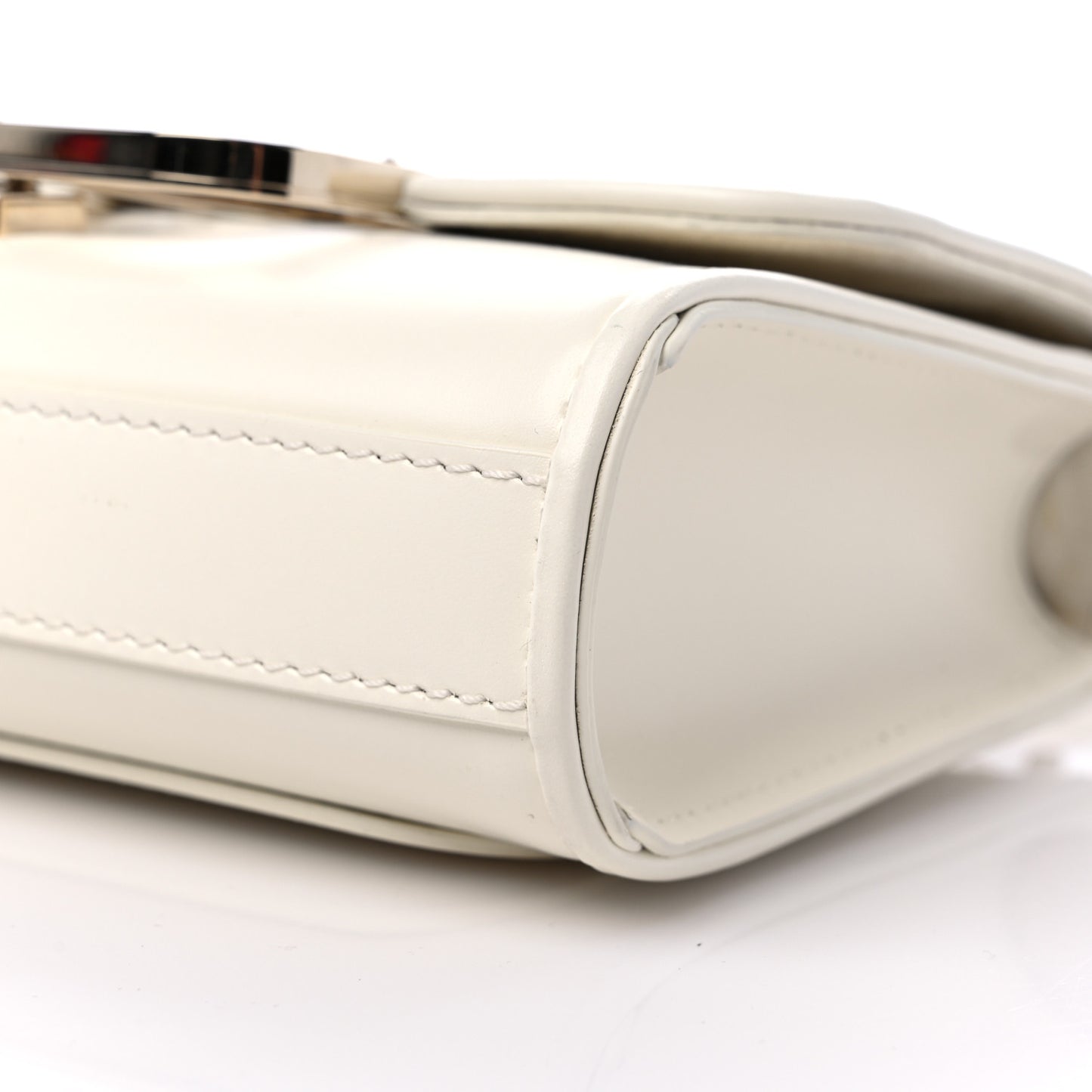 Smooth Calfskin Small VLogo Shoulder Bag White