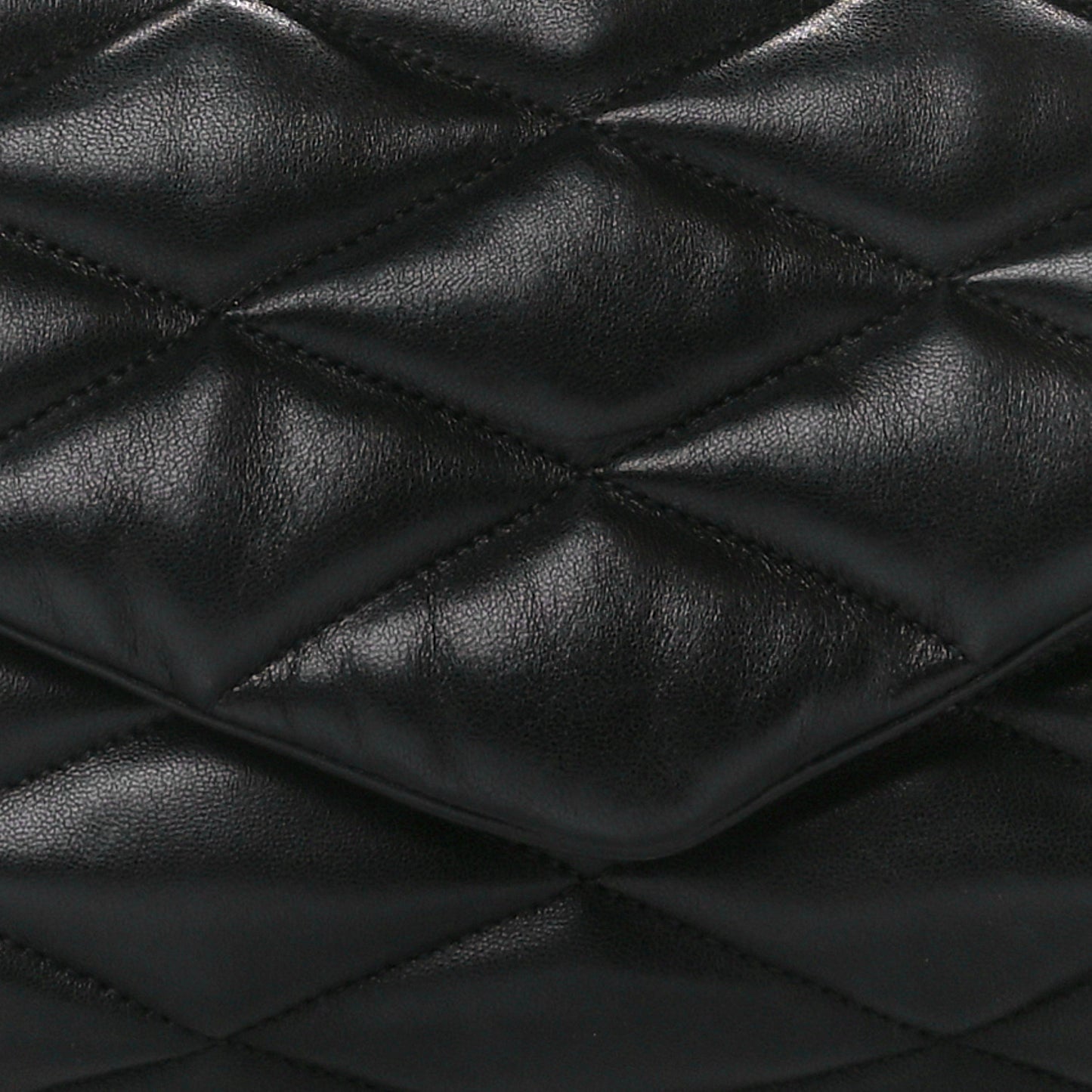 Lambskin Quilted Sade Puffer Envelope Clutch Black