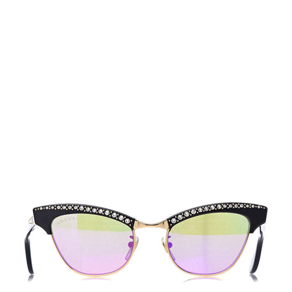 Gucci Clubmaster Cat Eye Sunglasses GG0153S Black 2 of 7