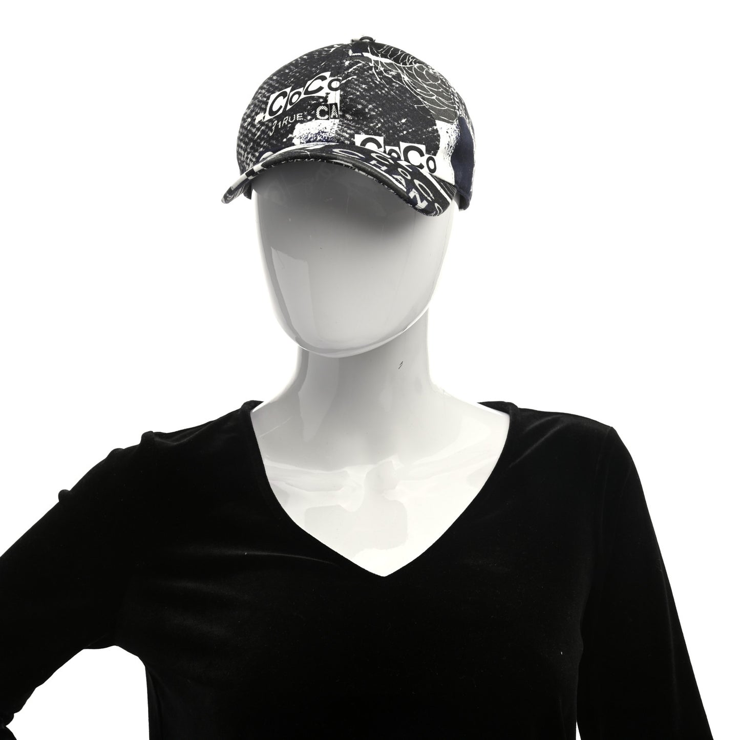 Cotton Coco Print Cap Hat Navy Black White