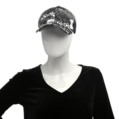 Chanel Cotton Coco Print Cap Hat Navy Black White 2 of 8