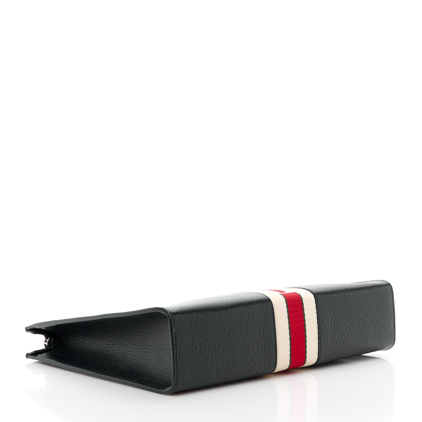 Textured Dollar Calfskin Nylon Gucci Stripe New Web Cosmetic Case Black Ecru Verde Rosso