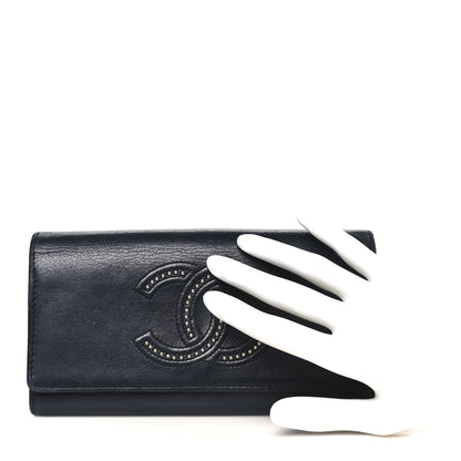 Chanel Lambskin Studded CC Flap Wallet Black 2 of 10