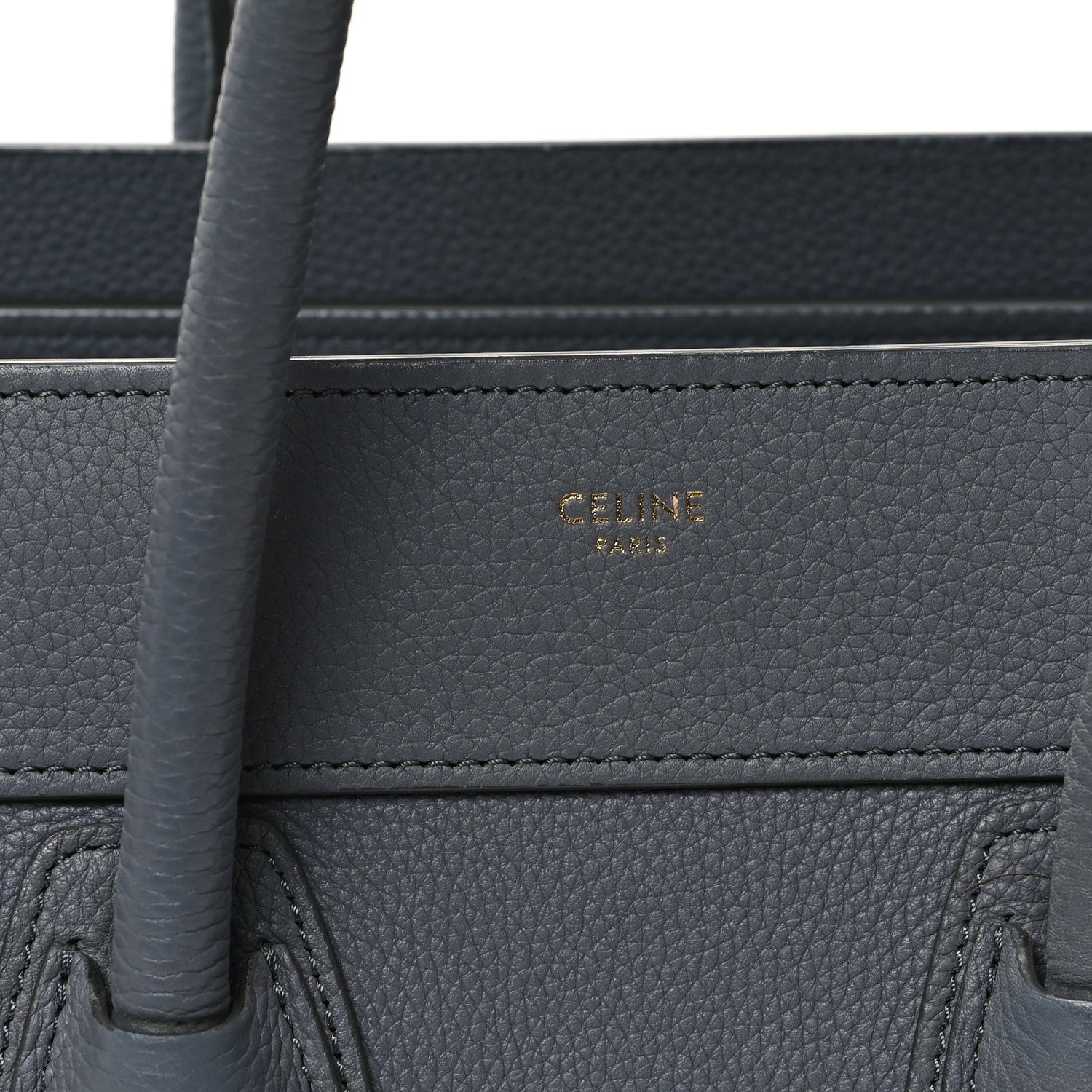 Celine Baby Drummed Calfskin Micro Luggage Kohl 6 of 10