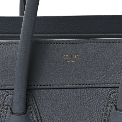 Celine Baby Drummed Calfskin Micro Luggage Kohl 6 of 10