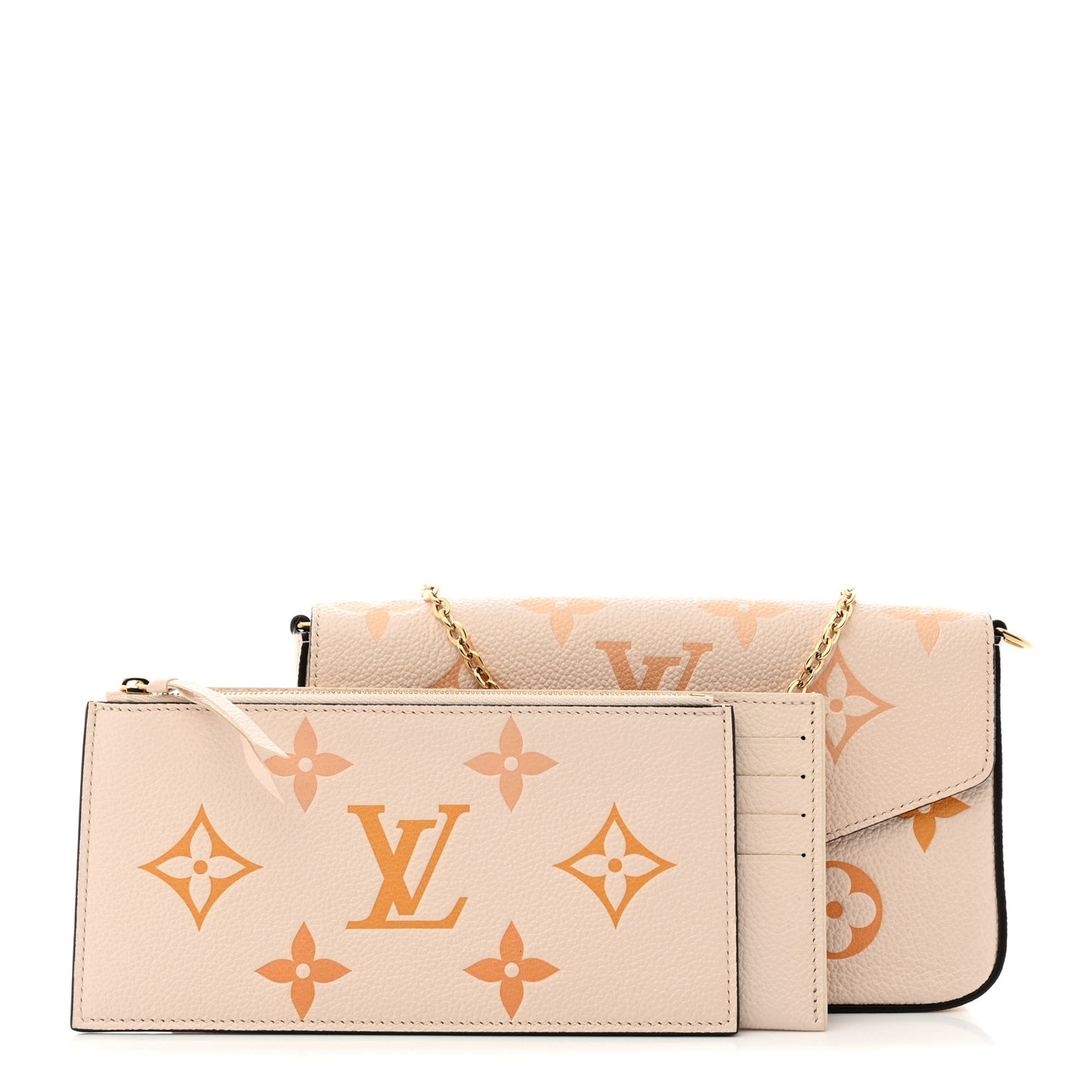 Empreinte Monogram Giant By The Pool Felicie Pochette Chain Wallet Cream Saffron