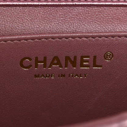 Chanel Metallic Lambskin Tie My Bow Flap Clutch With Chain Pink 6 of 11