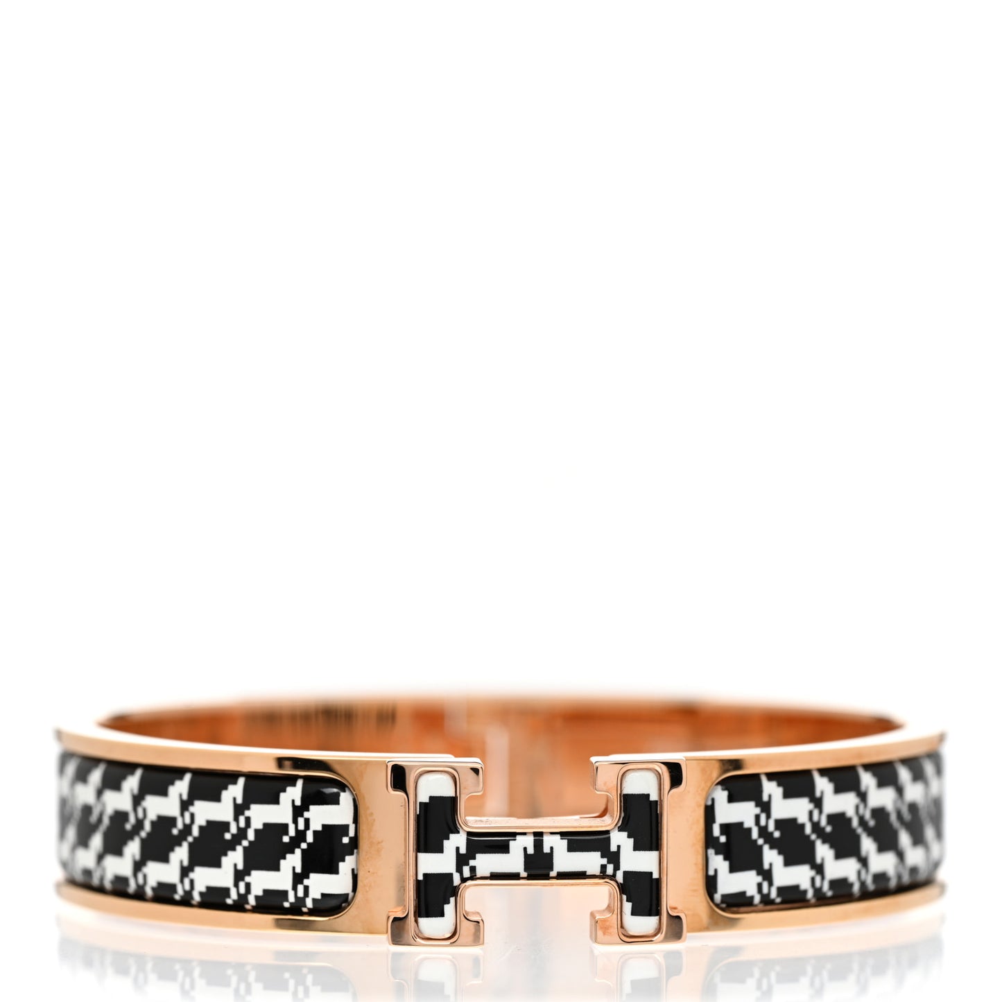 Enamel Cheval Pixel Clic Clac H Bracelet PM Black White