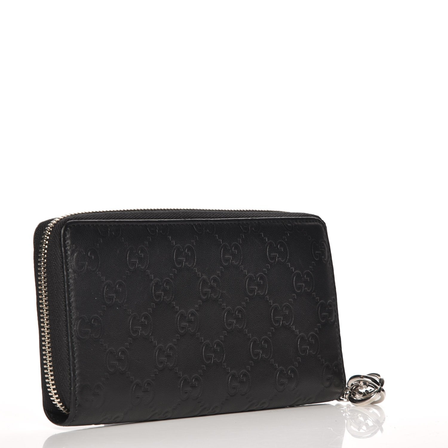 Gucci Guccissima Large Twins Zip Around Wallet Black 3 of 7