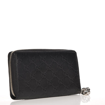 Gucci Guccissima Large Twins Zip Around Wallet Black 3 of 7