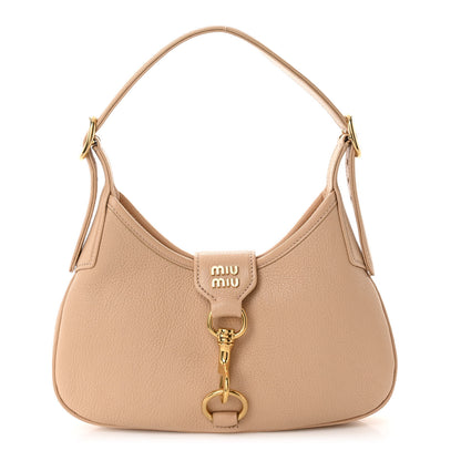 Miu Miu Calfskin Madras Hobo Bag Sabbia 1 of 9